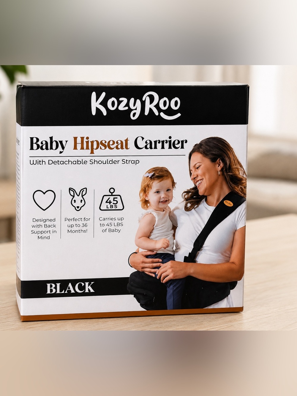 KozyRoo Baby Hipseat Carrier - Black
